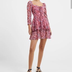 French Connection Fotini Recycled Hallie Halterneck Tiered Mini Dress